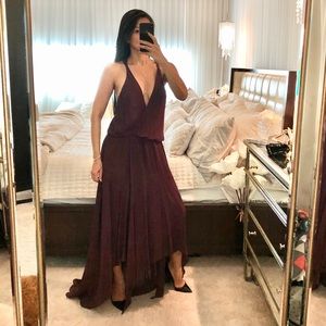 Elegant Eggplant Deep Plugged Hippie Dress